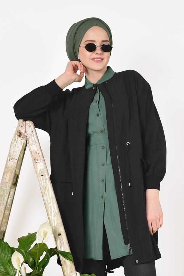 Vêtements hijab  TIE-FRONT TRENCH COAT 5882  - TRENDTESETTÜR