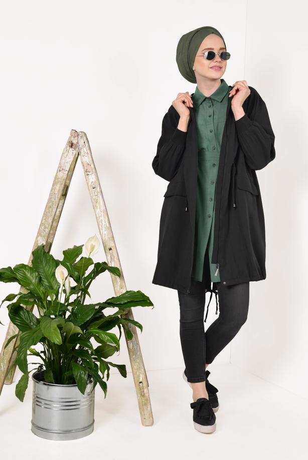 Vêtements hijab  TIE-FRONT TRENCH COAT 5882  - TRENDTESETTÜR