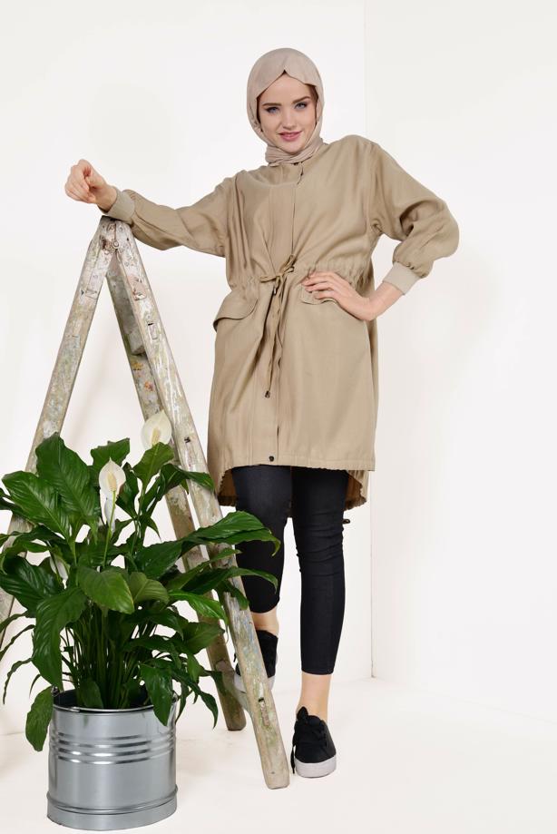 Vêtements hijab  TIE-FRONT TRENCH COAT 5882  - TRENDTESETTÜR