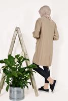 Hijab clothing BROWN TIE-FRONT TRENCH COAT 5882 