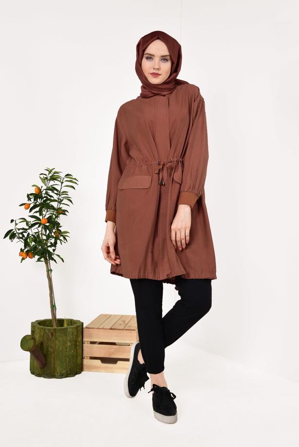 Vêtements hijab  TIE-FRONT TRENCH COAT 5882  - TRENDTESETTÜR