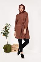 Vêtements hijab BRUN TRENCH-COAT TAILLE-NOUÉE 5882