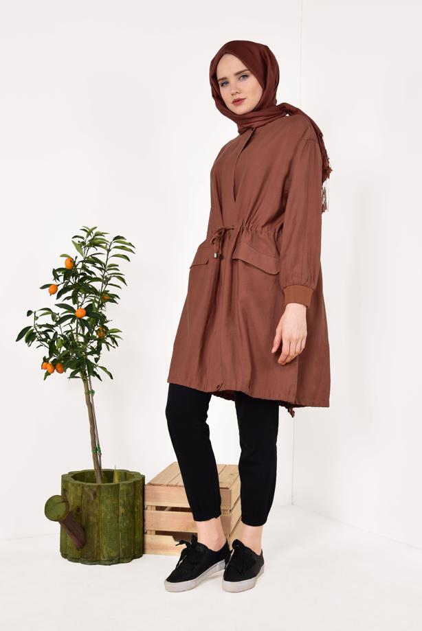 Vêtements hijab  TIE-FRONT TRENCH COAT 5882  - TRENDTESETTÜR