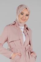 Vêtements hijab POUDRE TRENCH-COAT AVEC CEINTURE 8033