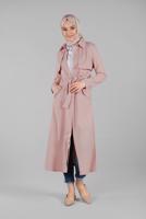 Vêtements hijab POUDRE TRENCH-COAT AVEC CEINTURE 8033