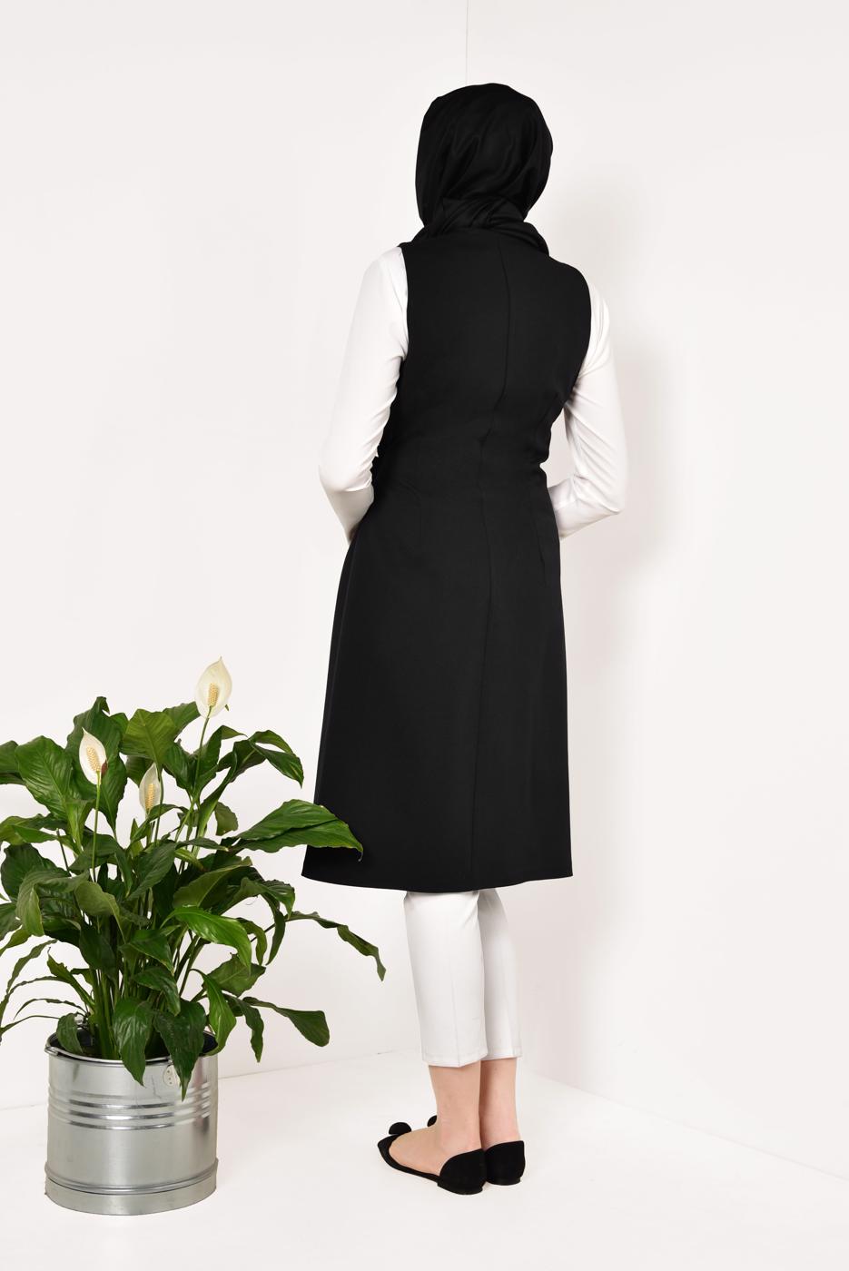 Vêtements hijab NOIR GILET BRODÉ 175610 