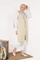 Vêtements hijab BEIGE GILET BRODÉ 175610 