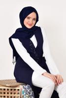 Vêtements hijab BLEU MARINE GILET BRODÉ 175610 