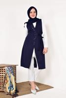 Vêtements hijab BLEU MARINE GILET BRODÉ 175610 