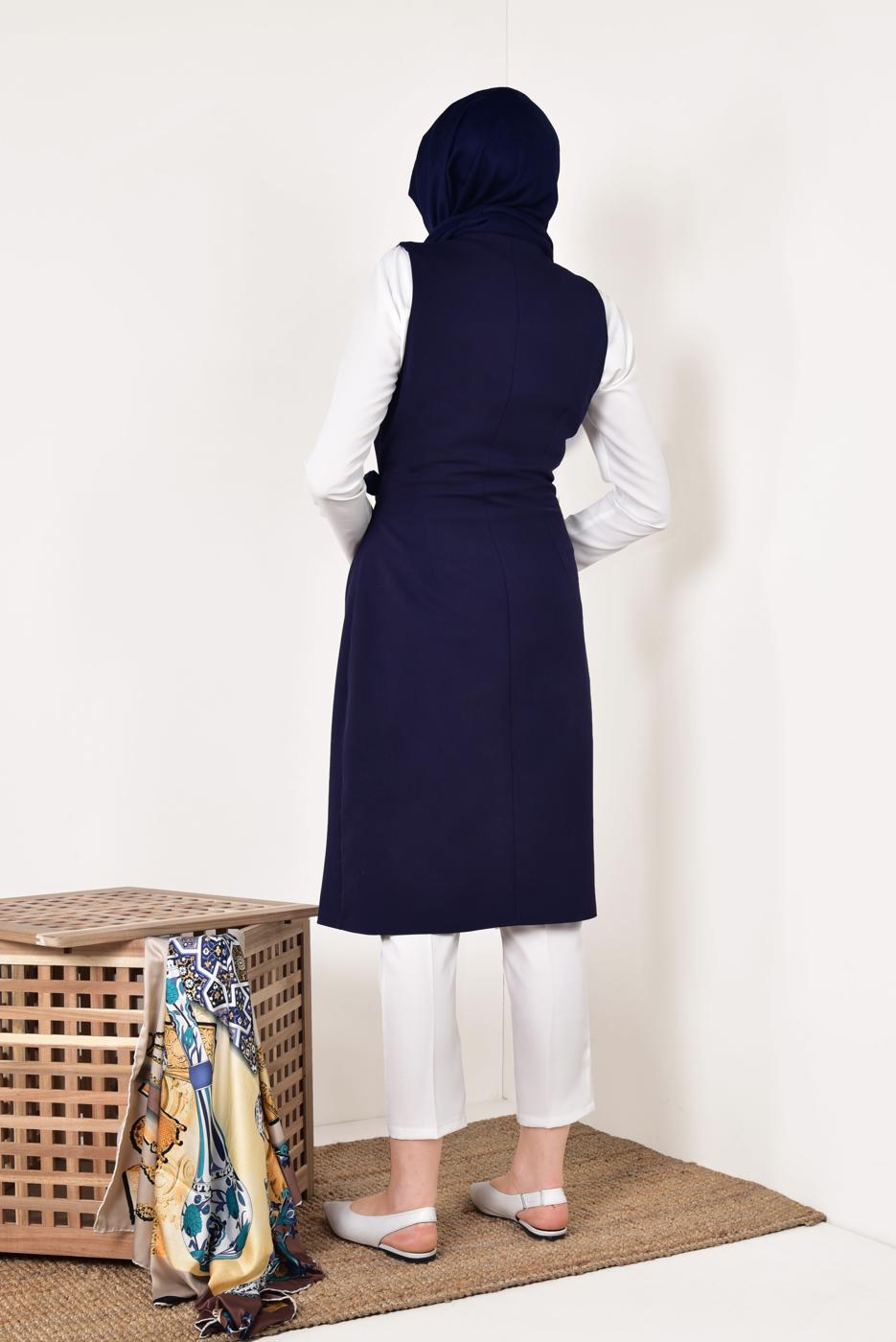 Vêtements hijab BLEU MARINE GILET BRODÉ 175610 