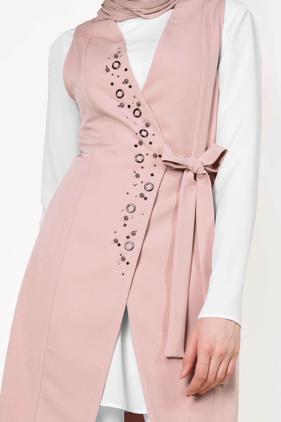 Vêtements hijab POUDRE GILET BRODÉ 175610 