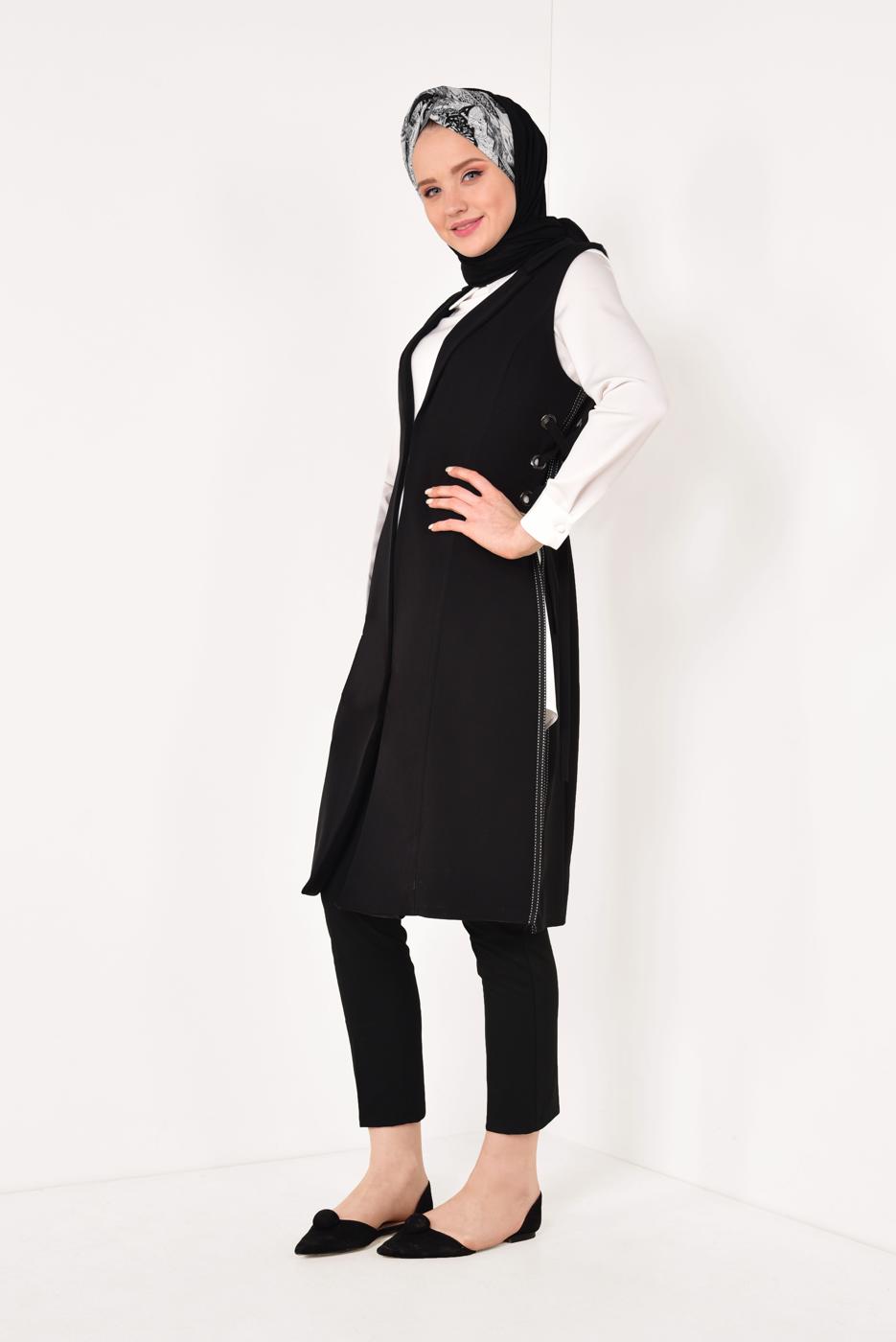 Vêtements hijab NOIR GILET NOUÉE 865610 