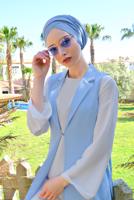 Vêtements hijab BLEU GILET NOUÉE 865610 