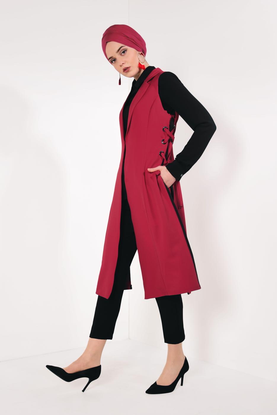 Vêtements hijab ROUGE GILET NOUÉE 865610 