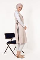 Vêtements hijab BEIGE GILET NOUÉE 865610 