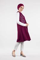 Tesettür giyim MÜRDÜM BONCUK İŞLEMELİ YELEK 02181