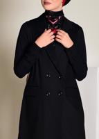 Tesettür giyim SİYAH YANLARI ŞERİTLİ KRUVAZE YELEK 4297