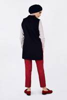 Tesettür giyim LACİVERT YANLARI ŞERİTLİ KRUVAZE YELEK 4297