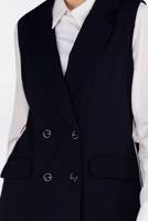 Tesettür giyim LACİVERT YANLARI ŞERİTLİ KRUVAZE YELEK 4297