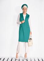Vêtements hijab BLEU GILET À BOUTONNÉ 4332 