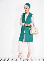 Vêtements hijab BLEU GILET À BOUTONNÉ 4332 