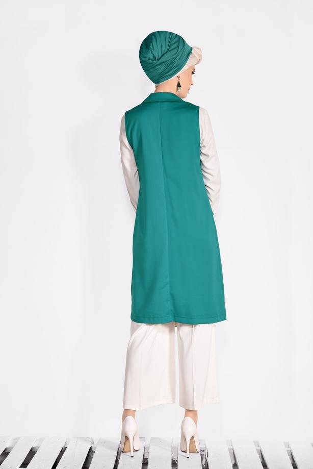 Vêtements hijab BLEU GILET À BOUTONNÉ 4332  - TRENDTESETTÜR