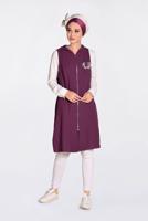 Vêtements hijab PRUNE GILET À FRANGES À CAPUCHE 4388 