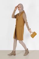 Tesettür giyim TURUNCU KLASİK YAKA DÜĞMELİ YELEK 4389	