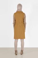 Tesettür giyim TURUNCU KLASİK YAKA DÜĞMELİ YELEK 4389	