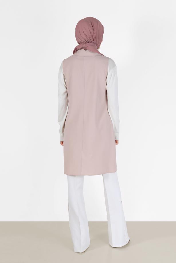 Tesettür giyim  KLASİK YAKA DÜĞMELİ YELEK 4389	 - TRENDTESETTÜR