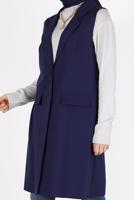 Tesettür giyim LACİVERT KLASİK YAKA DÜĞMELİ YELEK 4389	