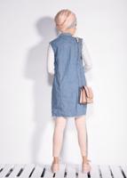 Vêtements hijab BLEU GILET EN JEAN À FRANGES 4952