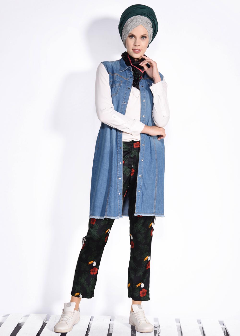 Vêtements hijab BLEU T 4991-1 ALVİNA  SOFİA YELEK