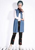 Vêtements hijab BLEU T 4991-1 ALVİNA  SOFİA YELEK