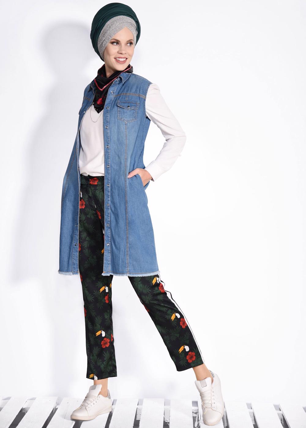 Vêtements hijab BLEU T 4991-1 ALVİNA  SOFİA YELEK