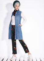 Vêtements hijab BLEU T 4991-1 ALVİNA  SOFİA YELEK