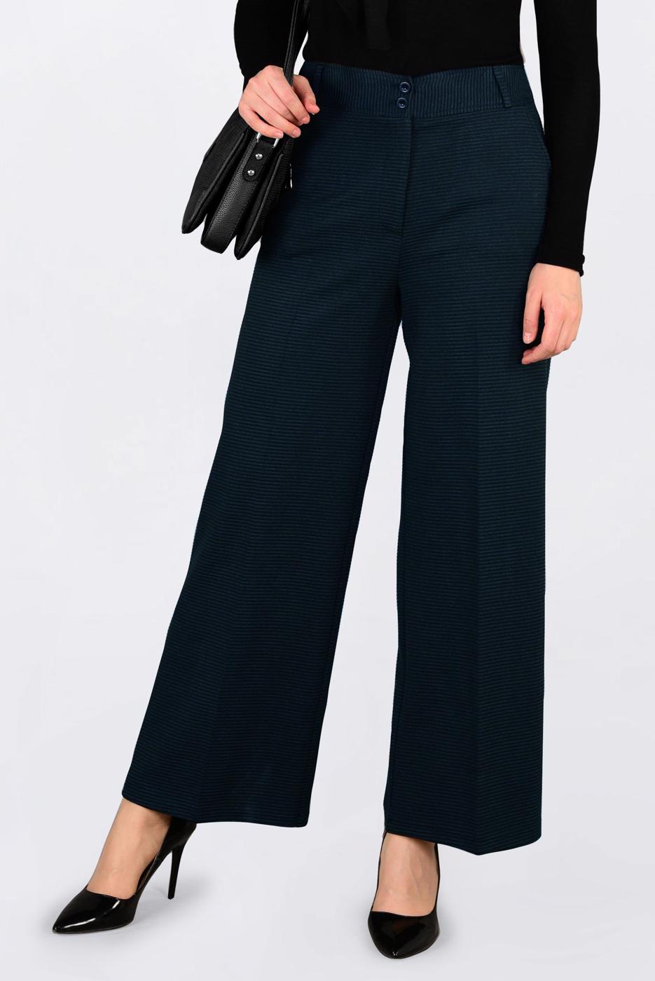 Tesettür giyim MAVİ FİTİLLİ GENİŞ KESİM PANTOLON 7448 