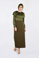 Vêtements hijab KAKI ALVINA BLOUSE RUCHÉE 4202