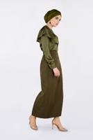 Vêtements hijab KAKI ALVINA BLOUSE RUCHÉE 4202