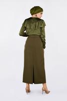 Vêtements hijab KAKI ALVINA BLOUSE RUCHÉE 4202