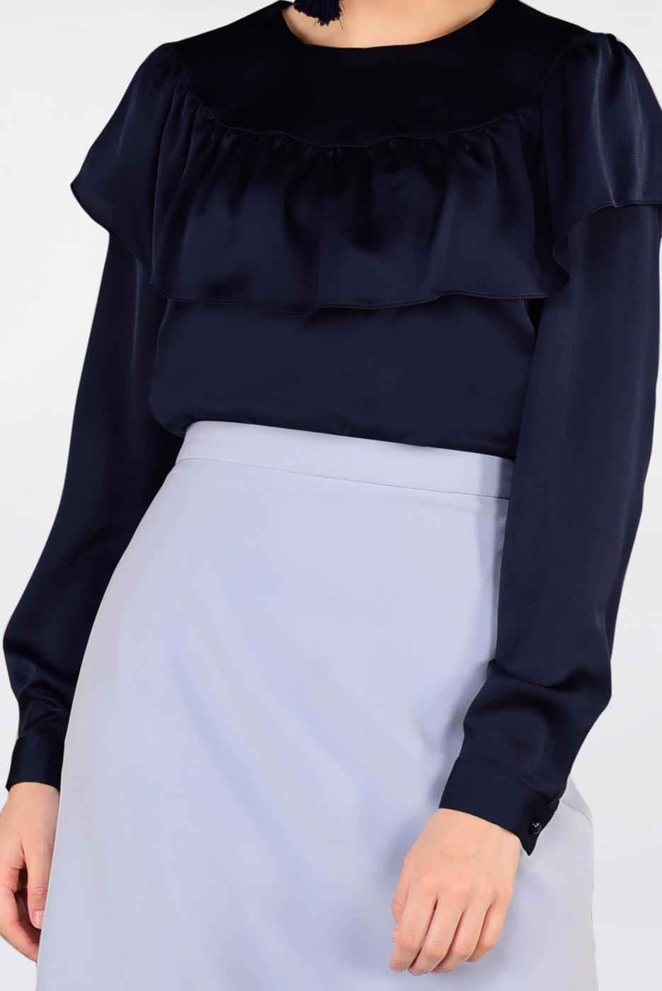 Vêtements hijab BLEU MARINE ALVINA BLOUSE RUCHÉE 4202