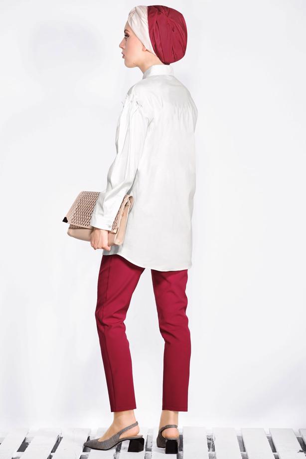 Tesettür giyim  ALVİNA GİZLİ DÜĞMELİ BLUZ 4231 - TRENDTESETTÜR