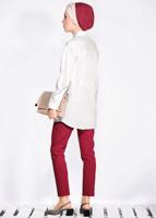 Tesettür giyim BEYAZ ALVİNA GİZLİ DÜĞMELİ BLUZ 4231