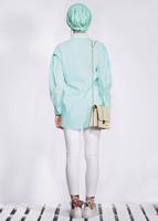 Tesettür giyim YEŞİL ALVİNA GİZLİ DÜĞMELİ BLUZ 4231