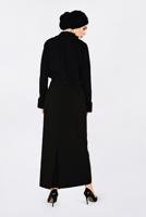 Tesettür giyim SİYAH ALVİNA YAKASI FIRFIRLI İŞLEME DETAYLI BLUZ 4336