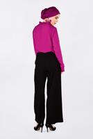 Hijab clothing FUCHSIA ALVINA EMBROIDERED RUFFLED COLLAR BLOUSE T 4336  