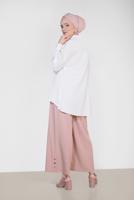 Tesettür giyim KREM ALVİNA KLASİK KESİM BLUZ 4886