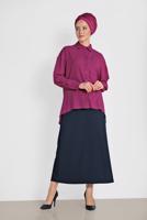 Tesettür giyim MOR ALVİNA KLASİK KESİM BLUZ 4886