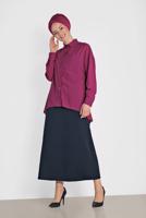 Tesettür giyim MOR ALVİNA KLASİK KESİM BLUZ 4886