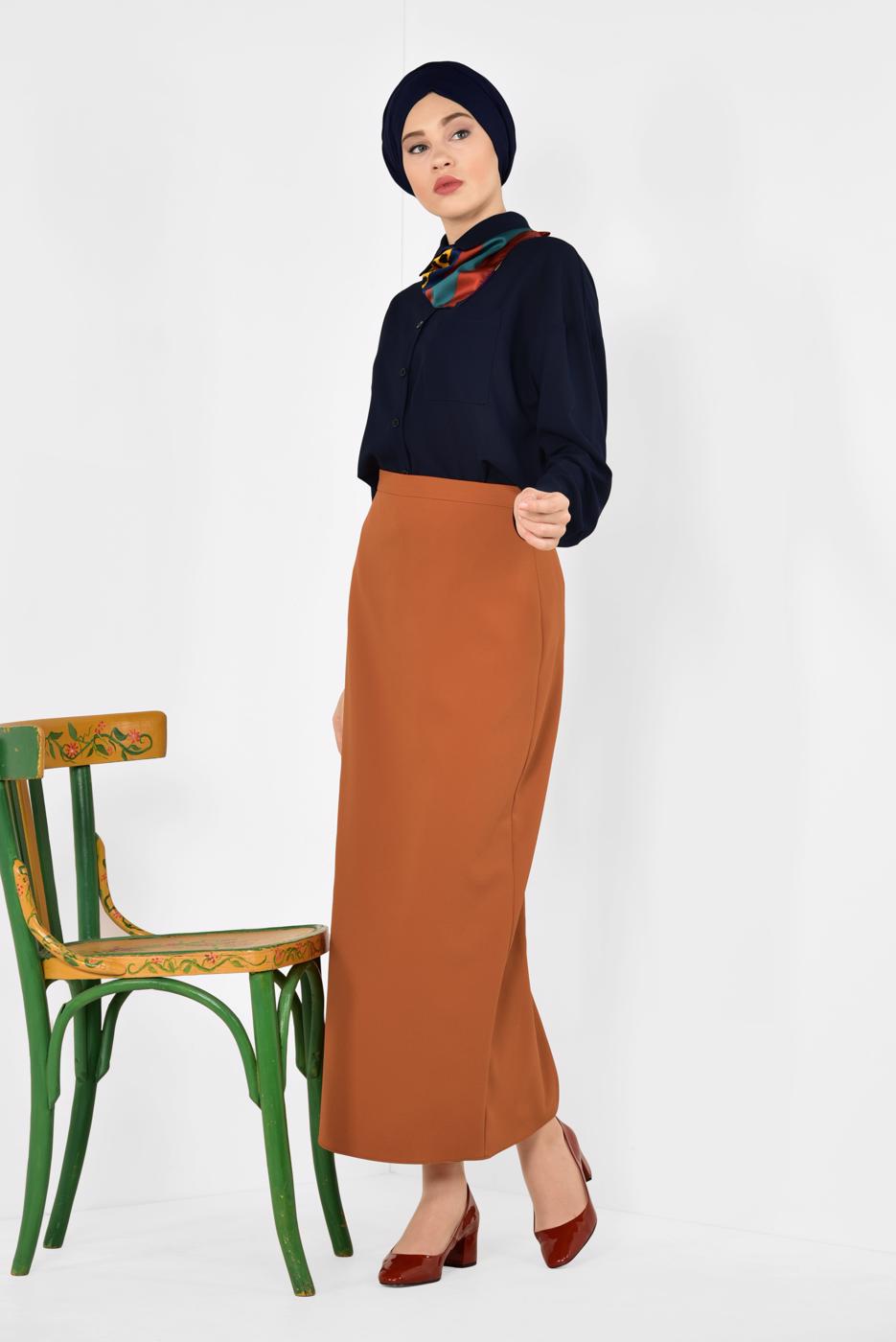 Tesettür giyim LACİVERT ALVİNA KLASİK KESİM BLUZ 4886